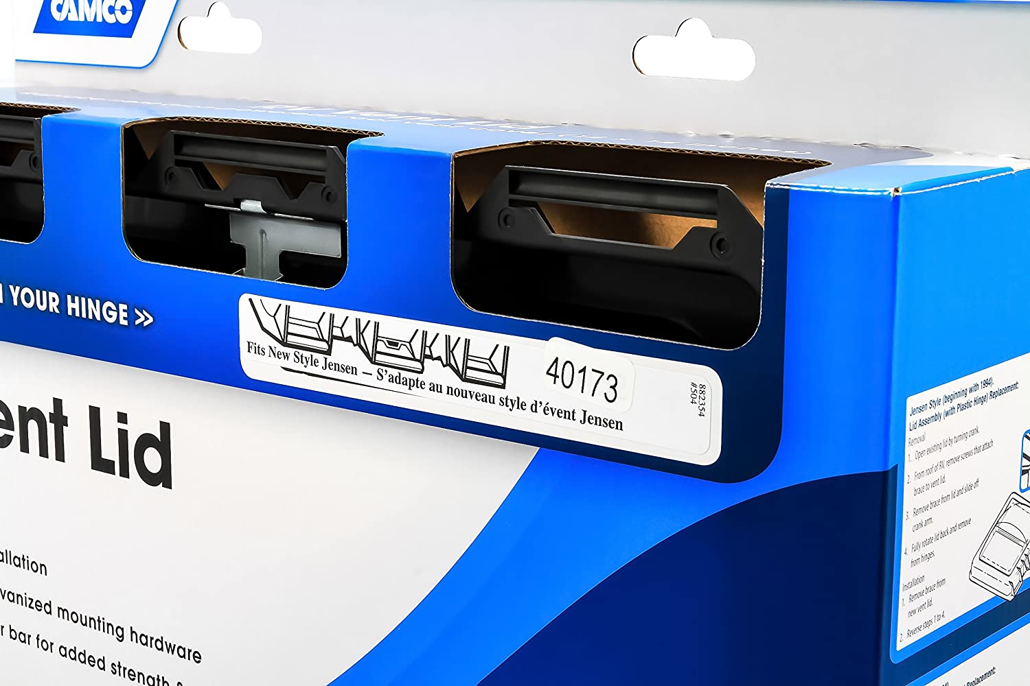 Camco 40173 Replacement Vent Lid (Jensen (Since 1994) for Metal Vent Black Polypropylene) - Image 2